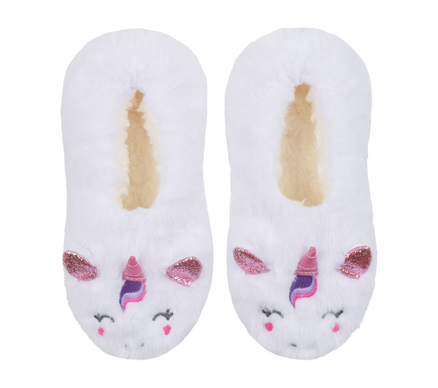 Plush Unicorn Slipper Socks - 1 Pack, WIT, largeimage number 0