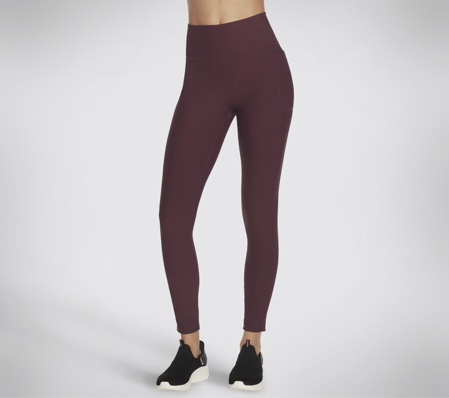 GO FLEX RIB FL HW Legging, BURGUNDY / PINK, largeimage number 0