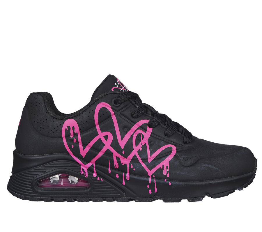 Skechers x JGoldcrown: Uno - Dripping In Love, BLACK / PINK, largeimage number 0