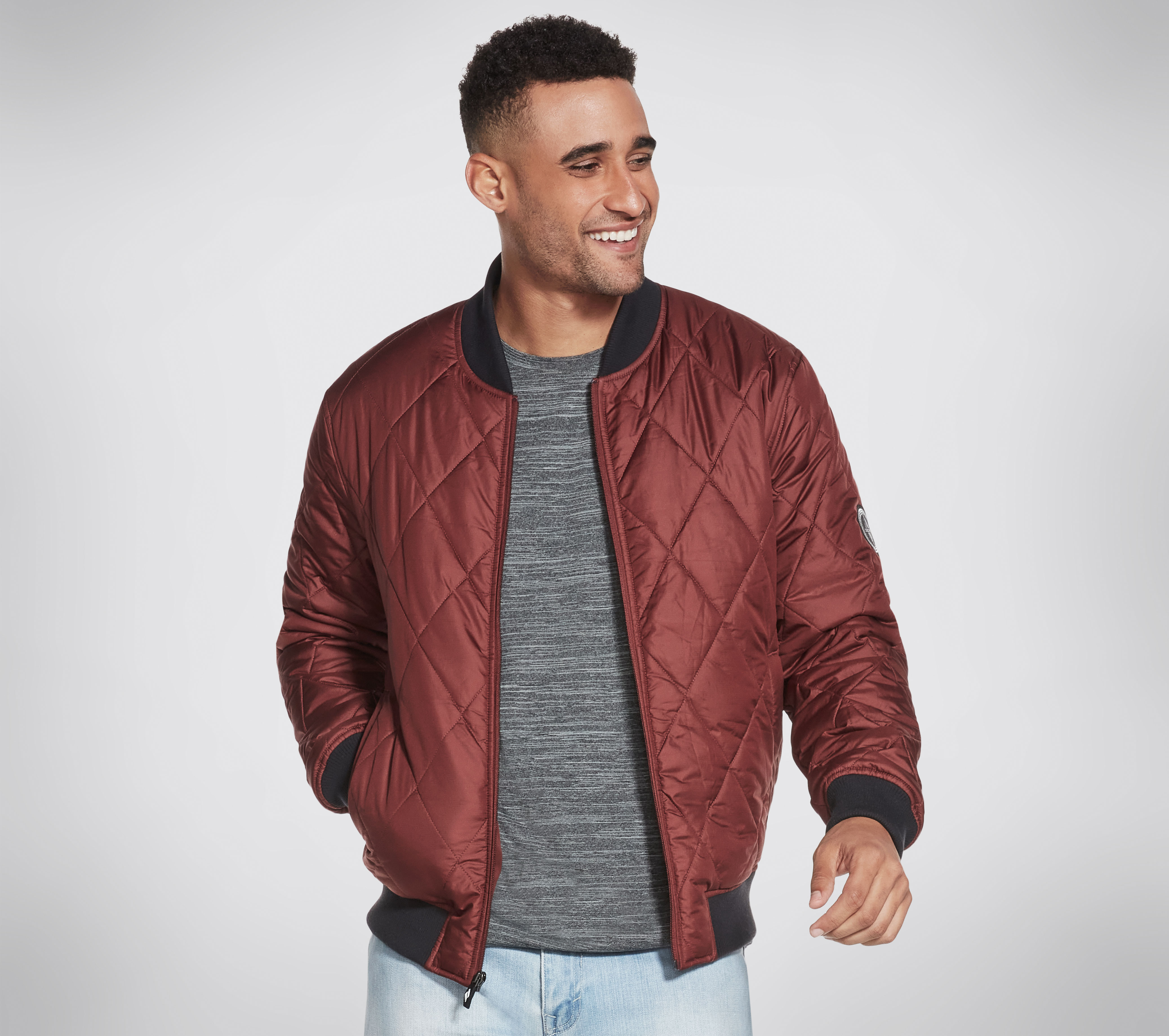 Skechers jacket hot sale mens red